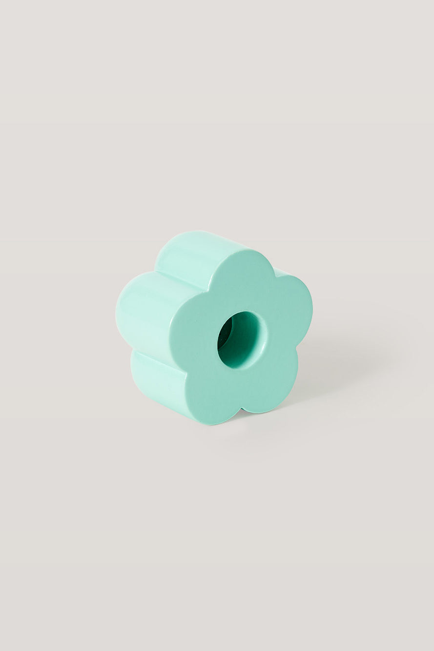 Poppy Candle & Incense Holder · Mint Blue