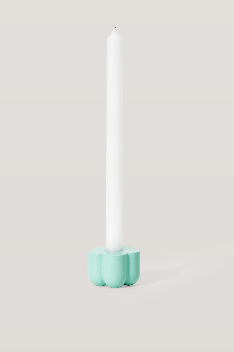 Poppy Candle & Incense Holder · Mint Blue