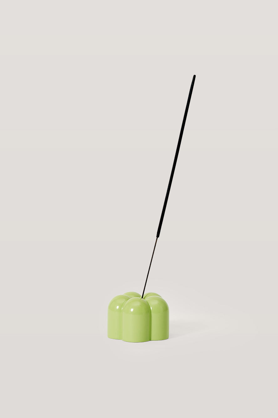 Poppy Candle & Incense Holder · Green