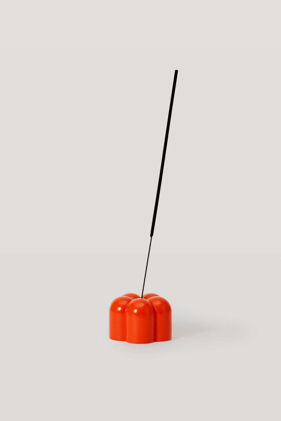 Poppy Candle & Incense Holder · Orange Red