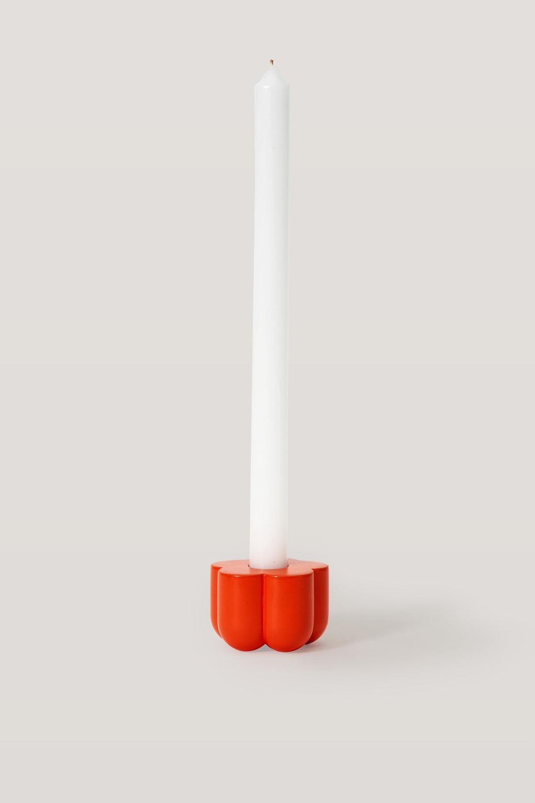 Poppy Candle & Incense Holder · Orange Red