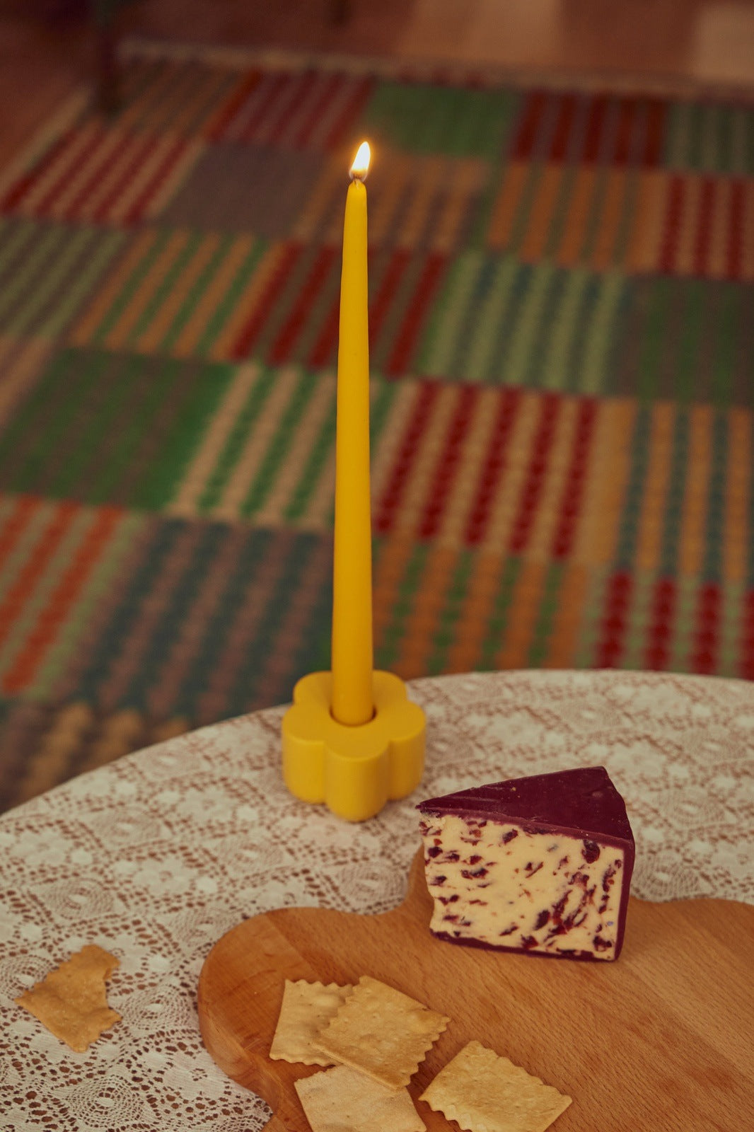 Poppy Candle & Incense Holder · Yellow