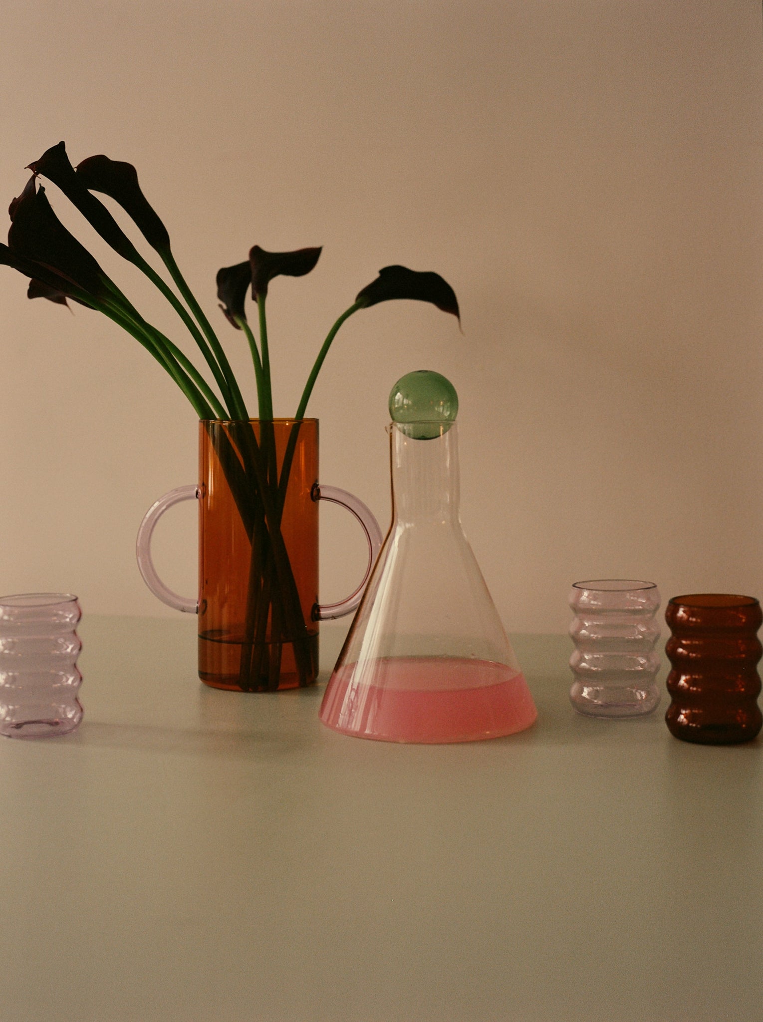 Bilboquet Carafe · Clear + Green