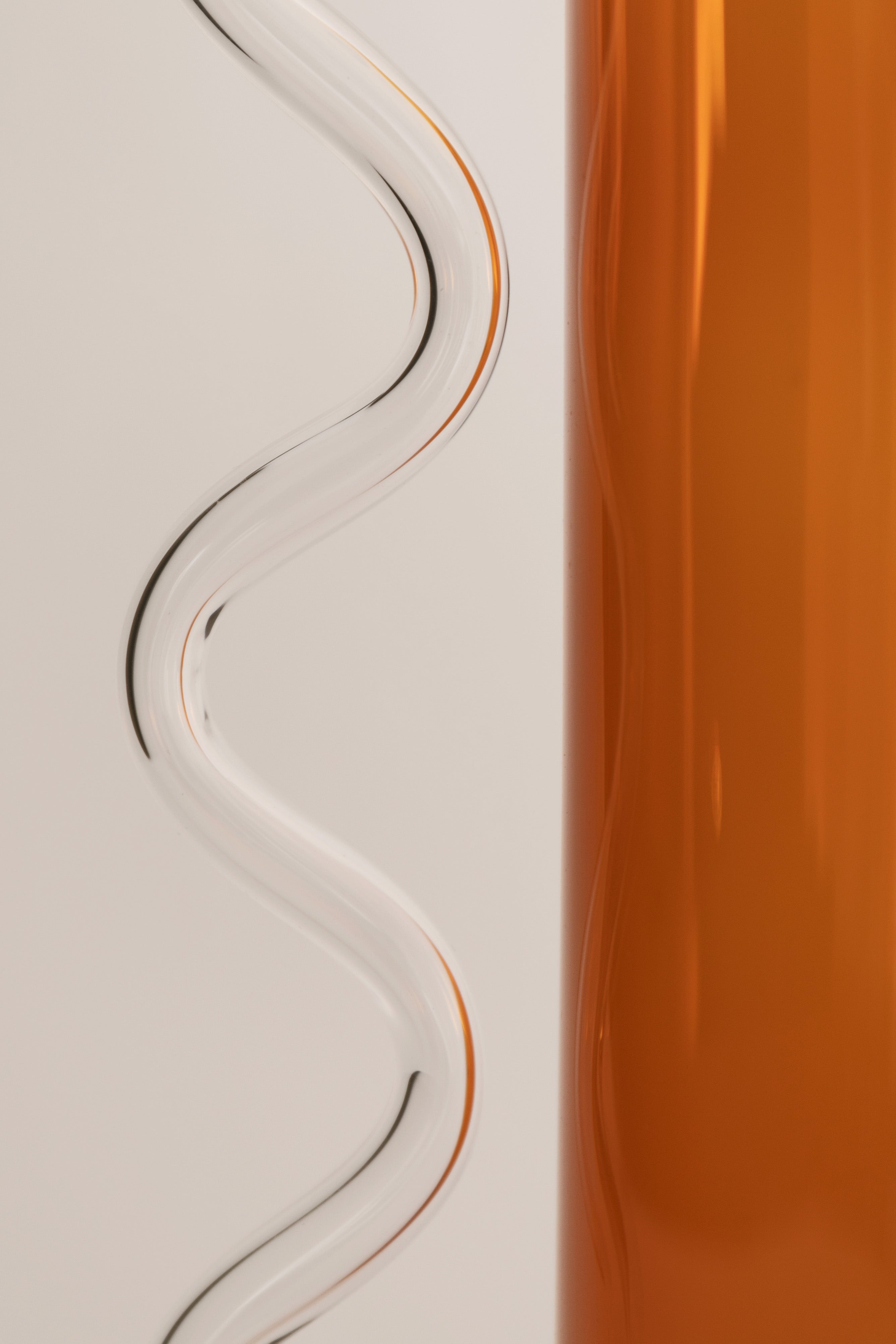 Wave Pitcher · Amber + Clear