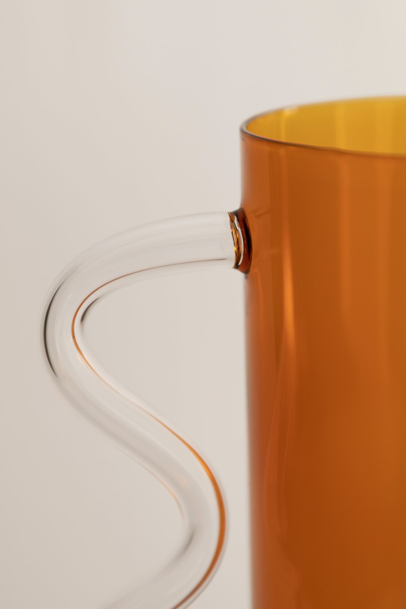 Wave Pitcher · Amber + Clear