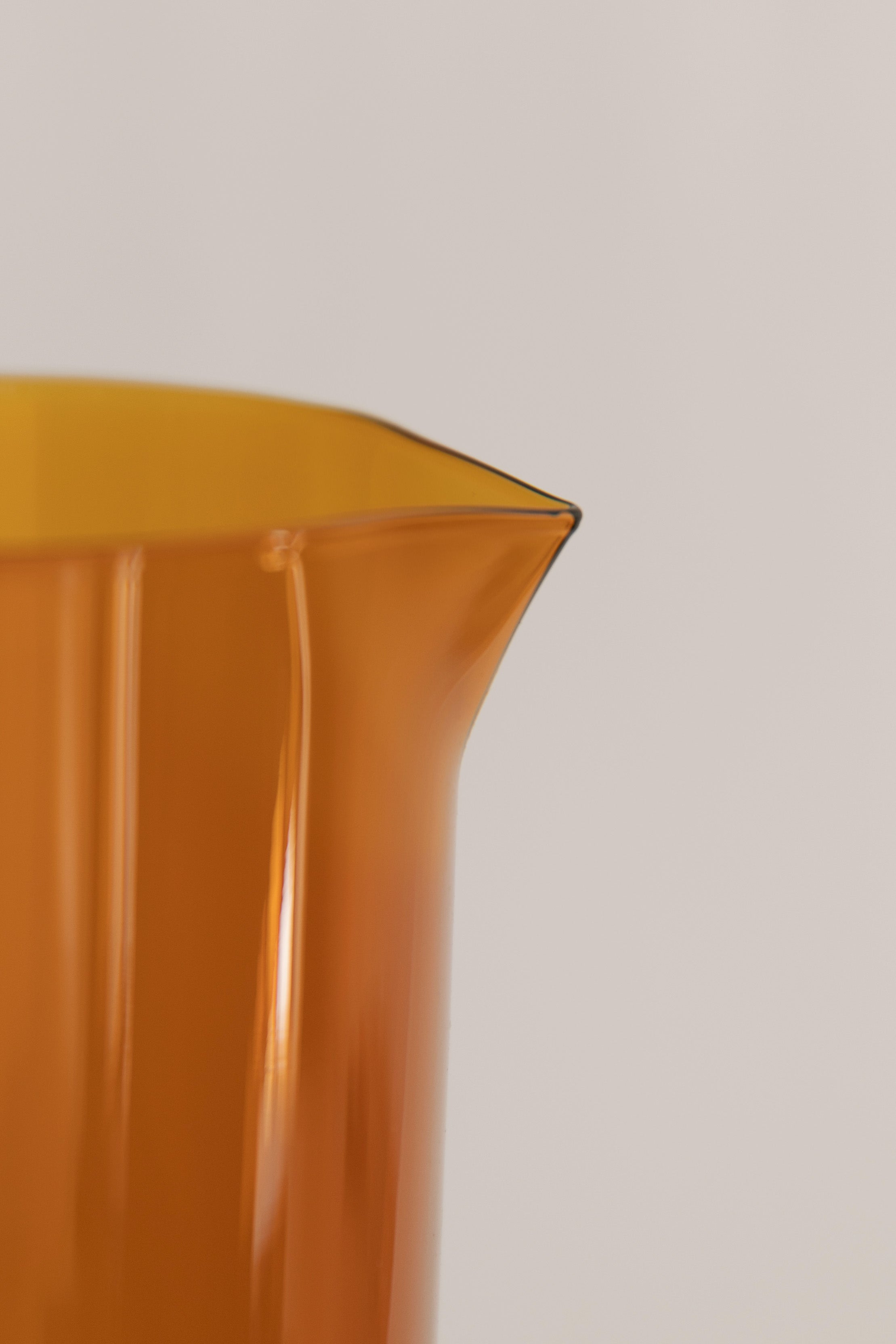 Wave Pitcher · Amber + Clear