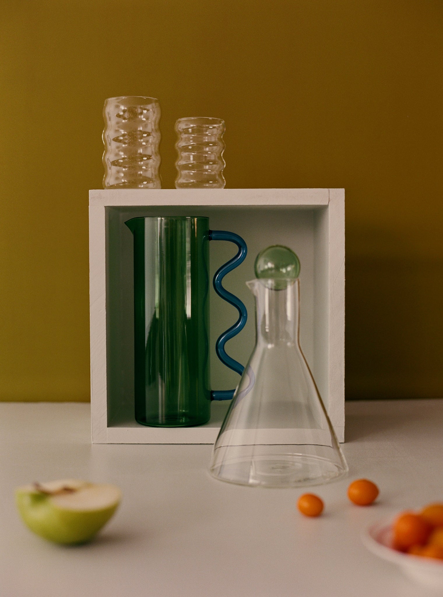 Bilboquet Carafe · Clear + Green